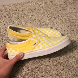 yellow checkered slip on vans women’s size 6.5